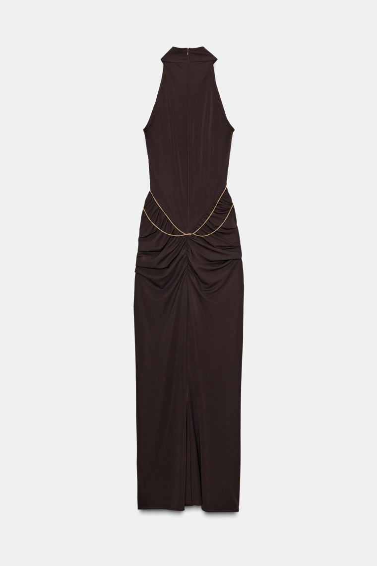 ПЛАТЬЕ С ЦЕПОЧКОЙ И ГОРЛОВИНОЙ ХАЛТЕР