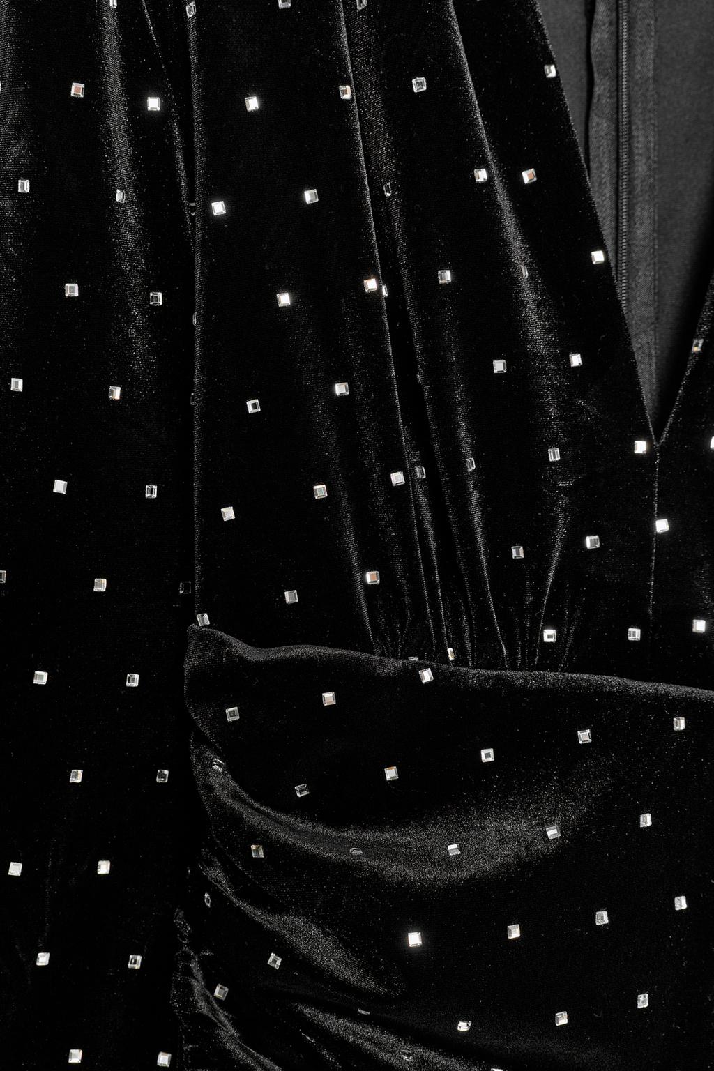 БАРХАТНОЕ ПЛАТЬЕ МИДИ С БЛЕСТКАМИ