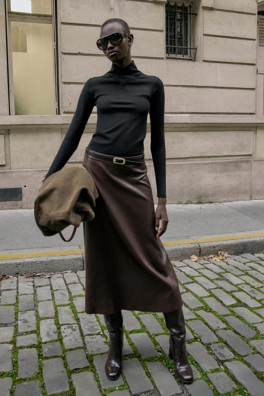 СВИТЕР ИЗ ШЕРСТИ С ВЫСОКИМ ВОРОТНИКОМ НАЗАПАХ