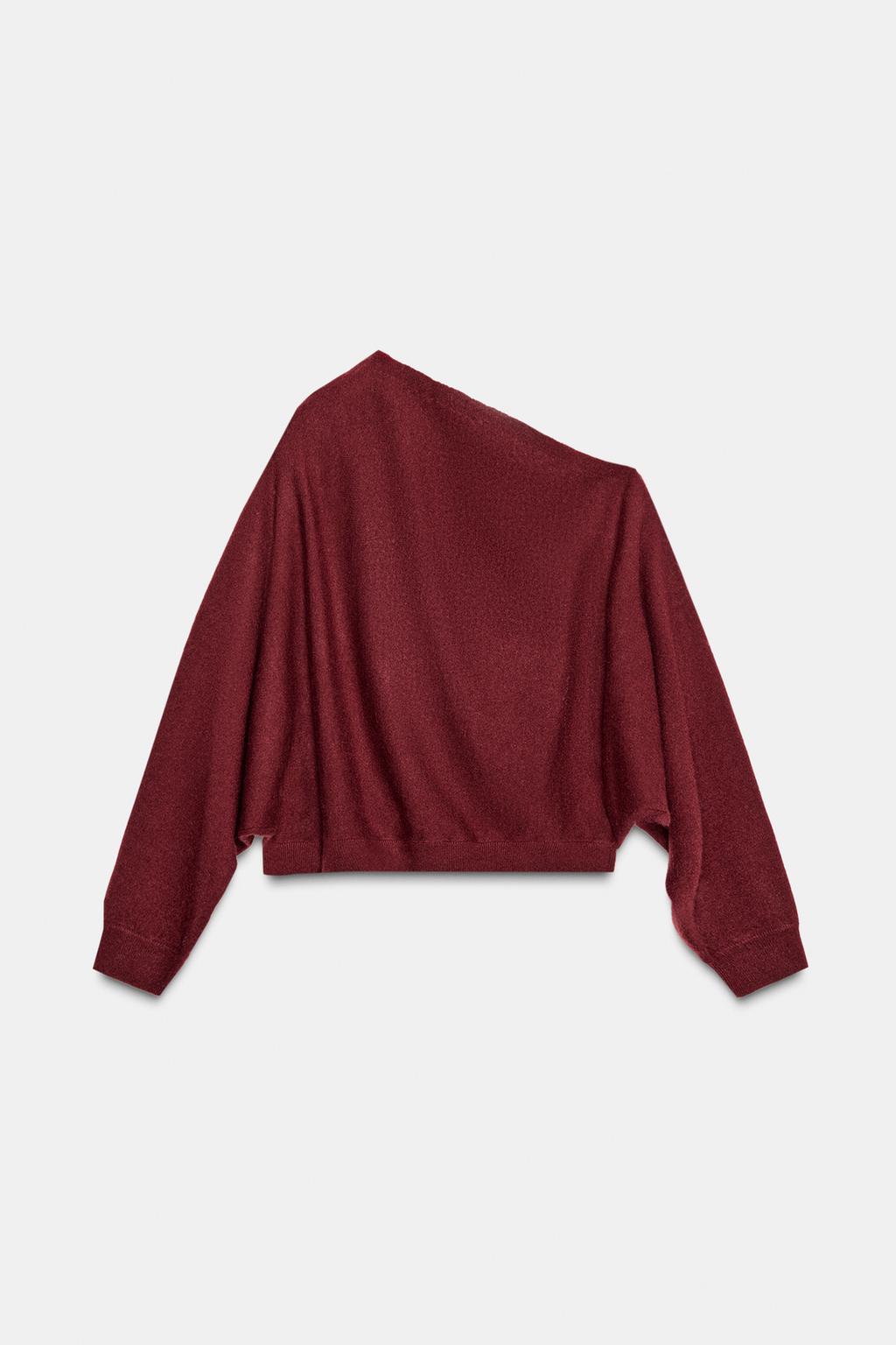 АСИММЕТРИЧНЫЙ СВИТЕР С ОТДЕЛКОЙ ИЗ СТРАЗ