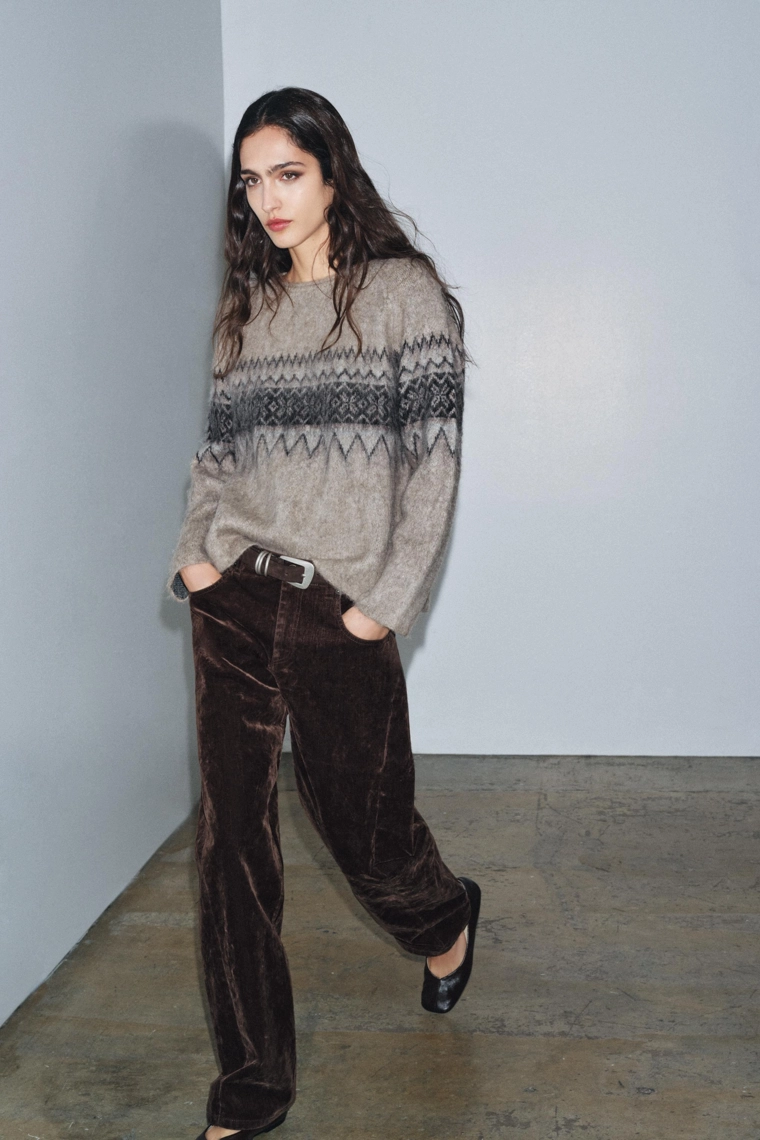 Джемпер из вязаного полотна jacquard с эффектом щетки