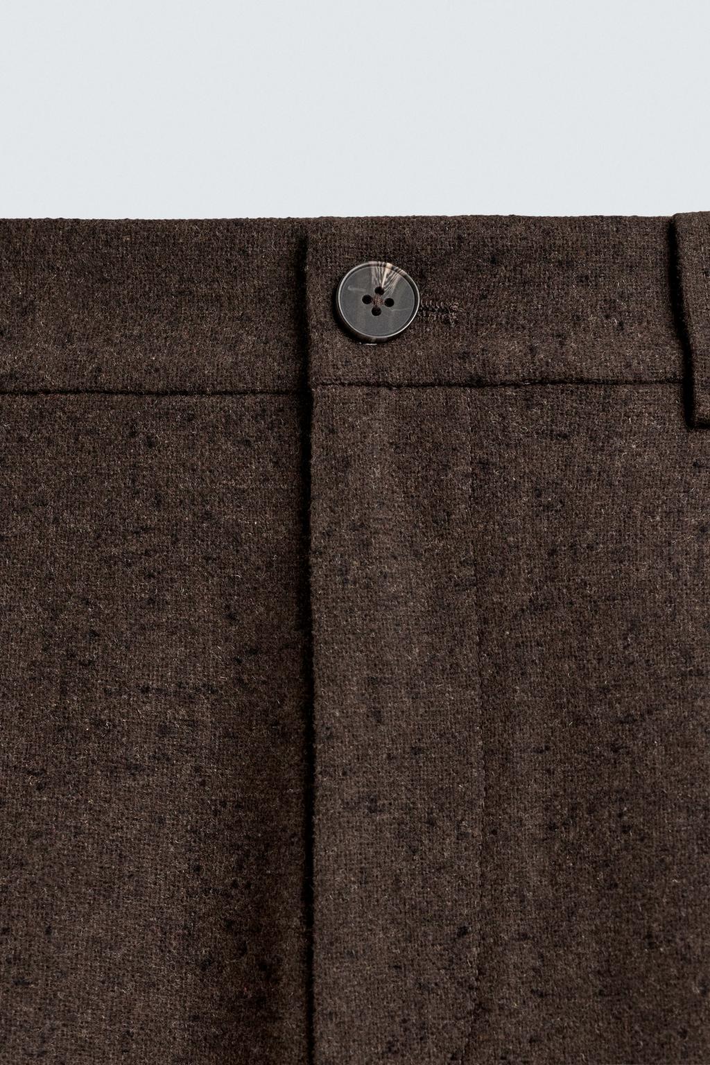 БРЮКИ С ЗАЩИПАМИ И ПУГОВИЦАМИ