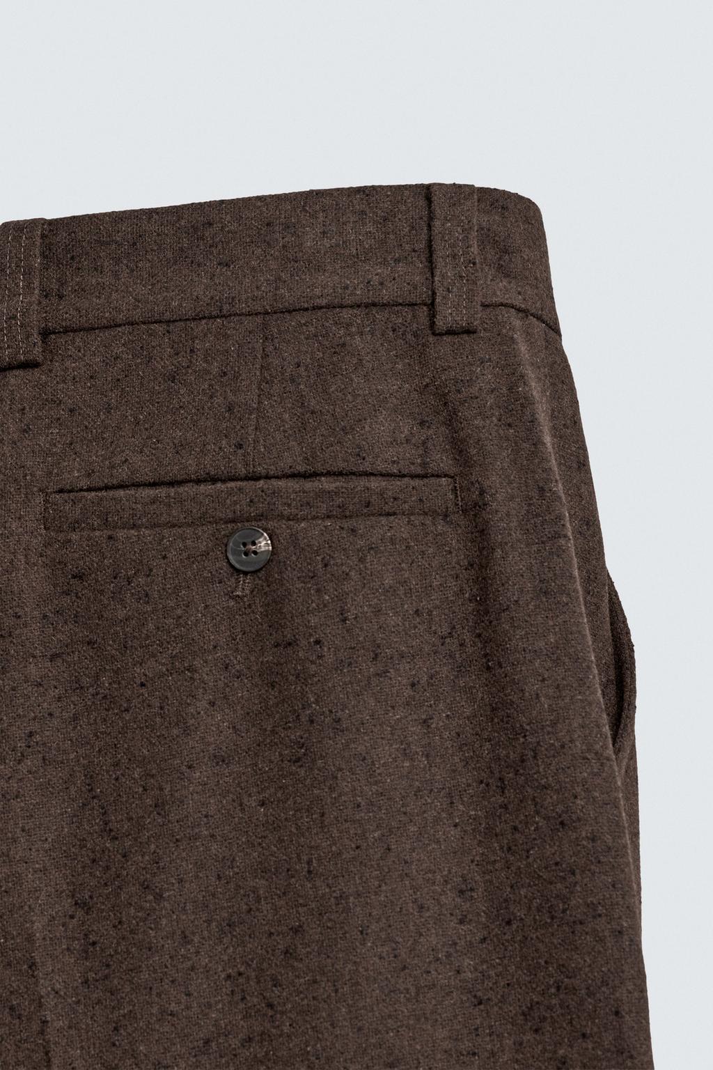 БРЮКИ С ЗАЩИПАМИ И ПУГОВИЦАМИ