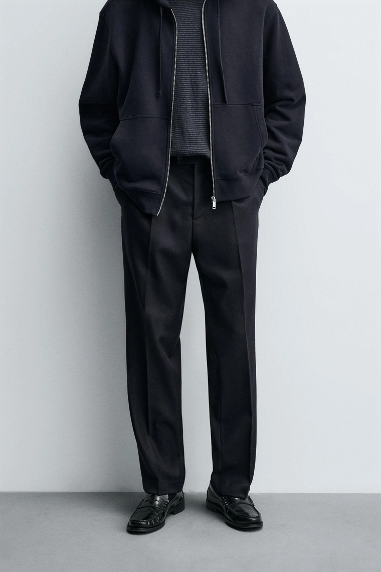 Брюки из 100% шерсти с текстурой