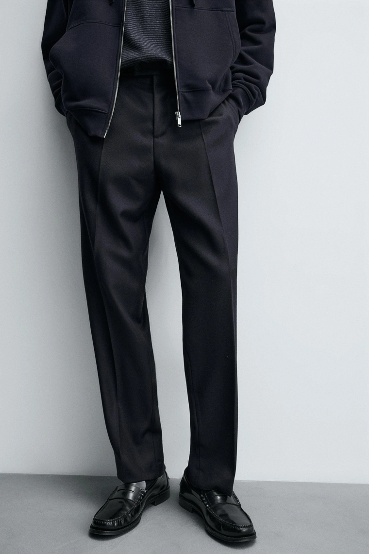 Брюки из 100% шерсти с текстурой