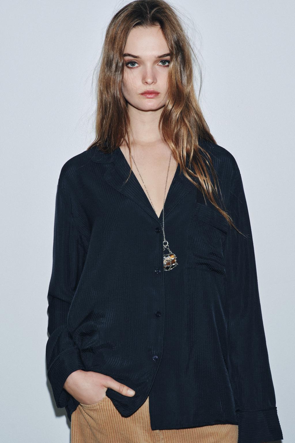 СВОБОДНАЯ РУБАШКА С КАРМАНОМ ZW COLLECTION