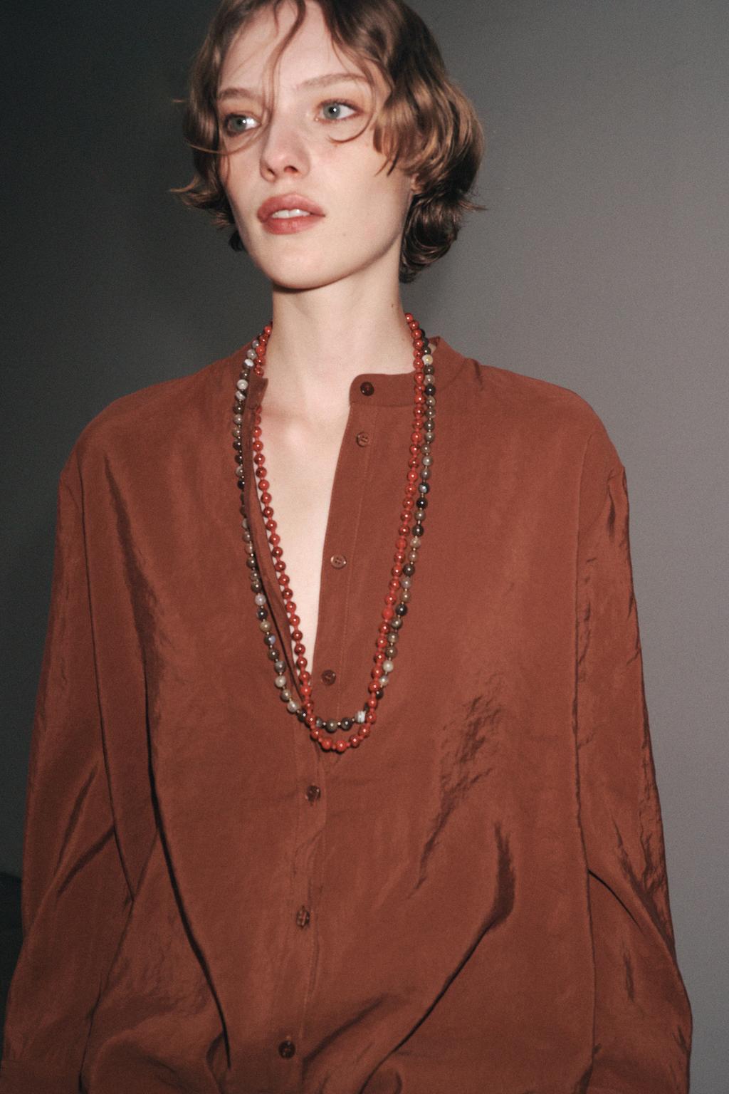 РУБАШКА ИЗ СТРУЯЩЕЙСЯ ТКАНИ — ZW COLLECTION