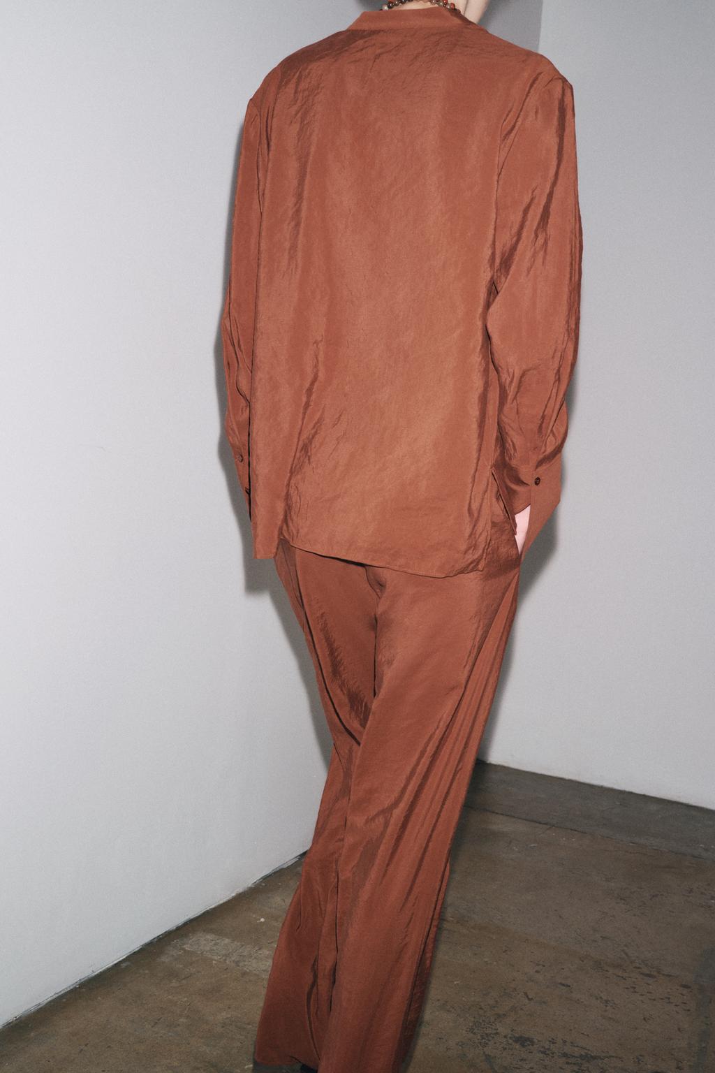 РУБАШКА ИЗ СТРУЯЩЕЙСЯ ТКАНИ — ZW COLLECTION