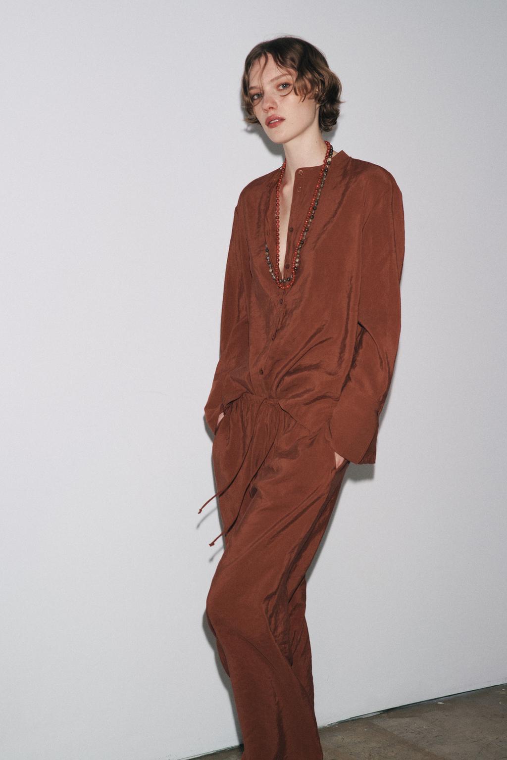 РУБАШКА ИЗ СТРУЯЩЕЙСЯ ТКАНИ — ZW COLLECTION