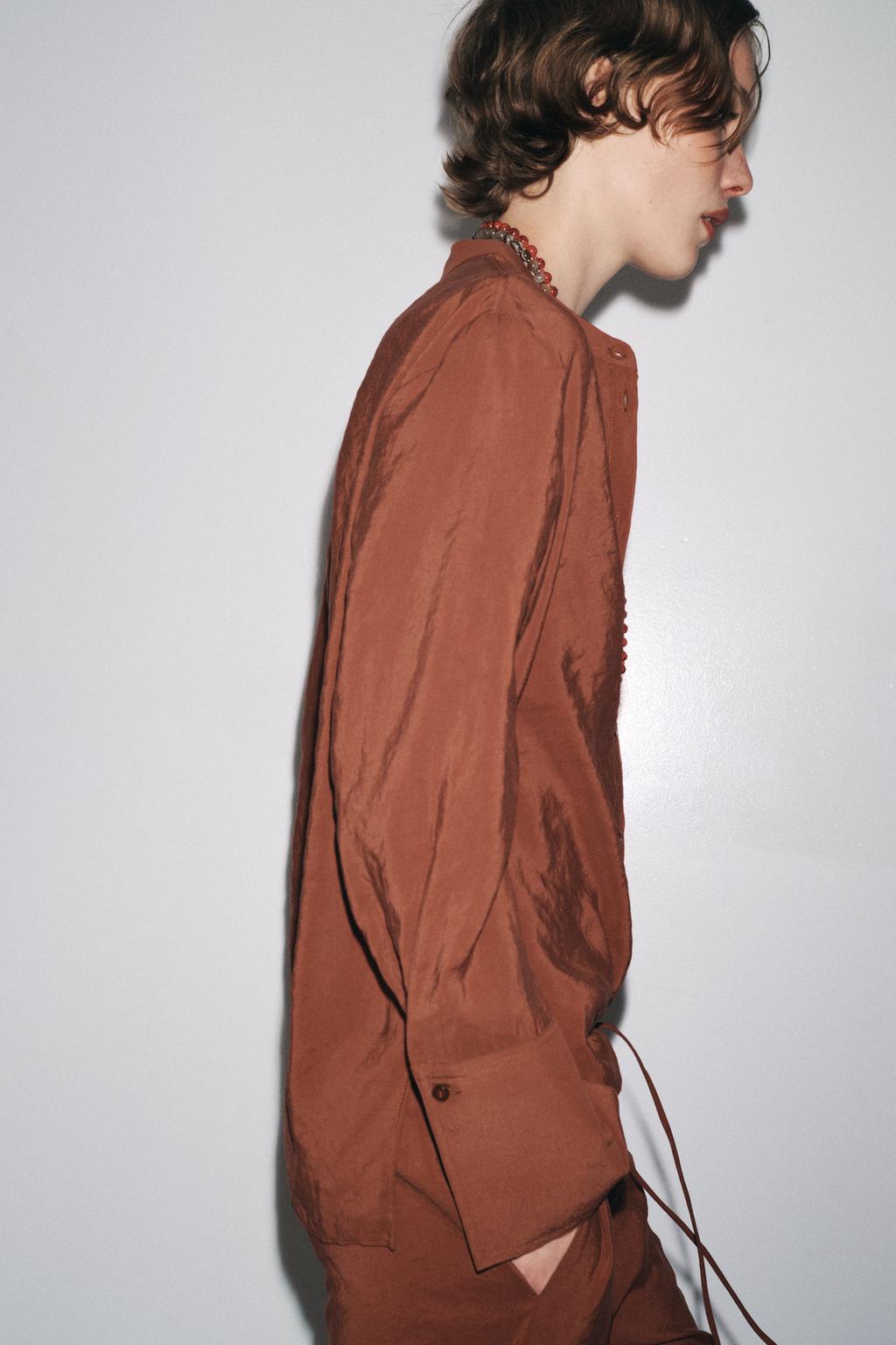 РУБАШКА ИЗ СТРУЯЩЕЙСЯ ТКАНИ — ZW COLLECTION