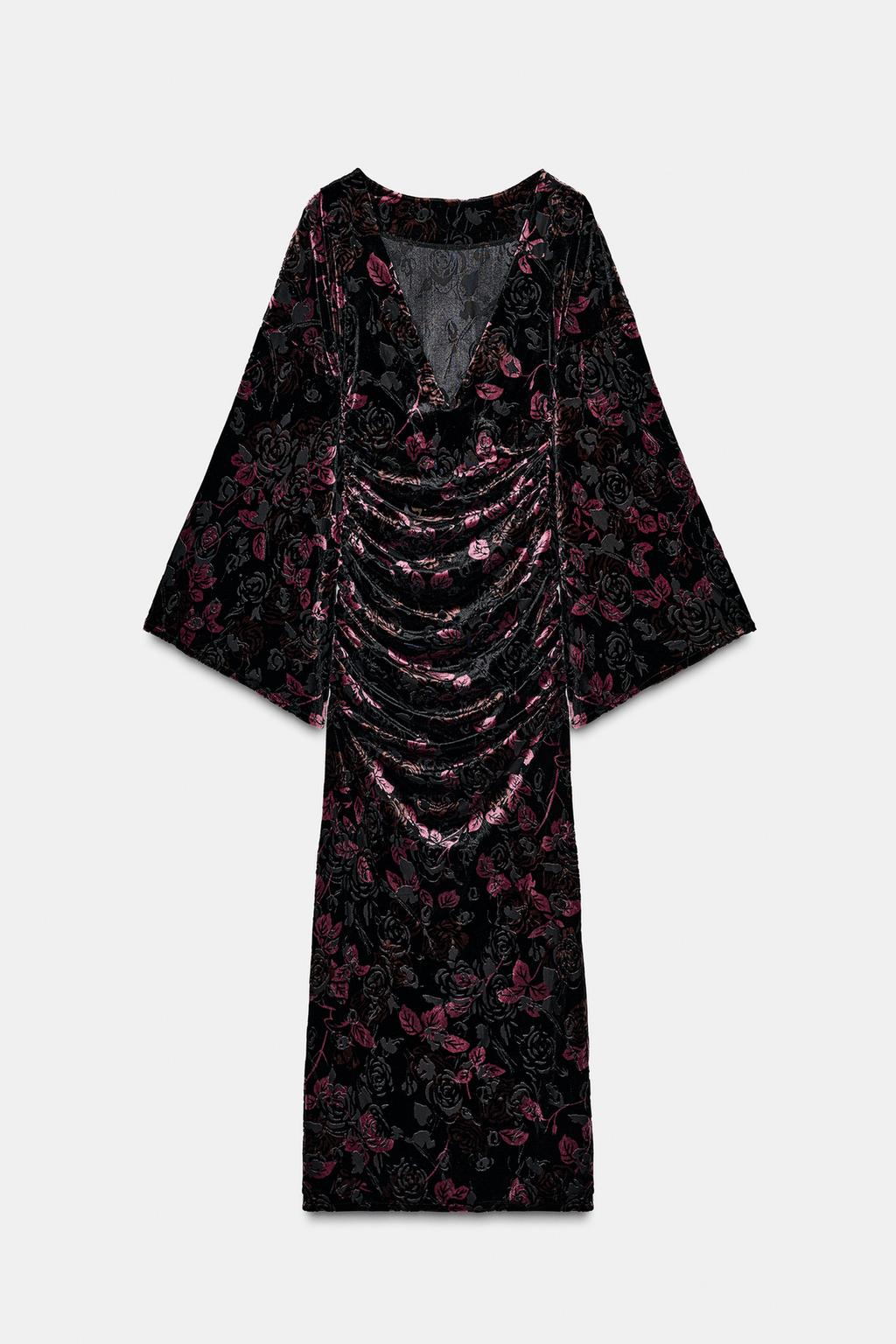 БАРХАТНОЕ ПЛАТЬЕ СО СБОРКАМИ