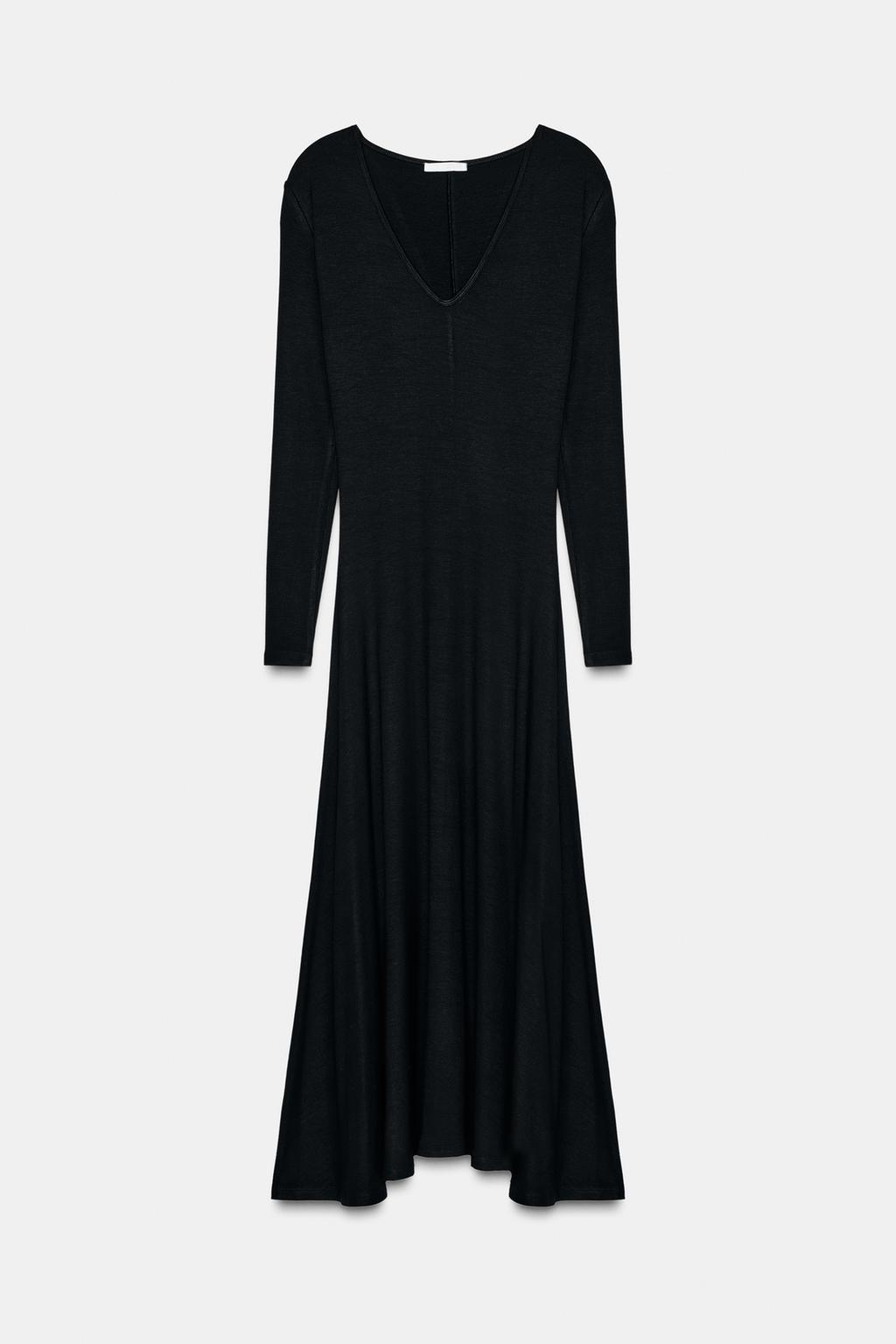 ДЛИННОЕ ПЛАТЬЕ С V-ОБРАЗНЫМ ВЫРЕЗОМ