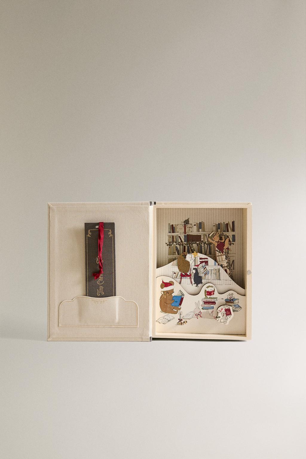 Рождественская музыкальная шкатулка с книжным шкафом