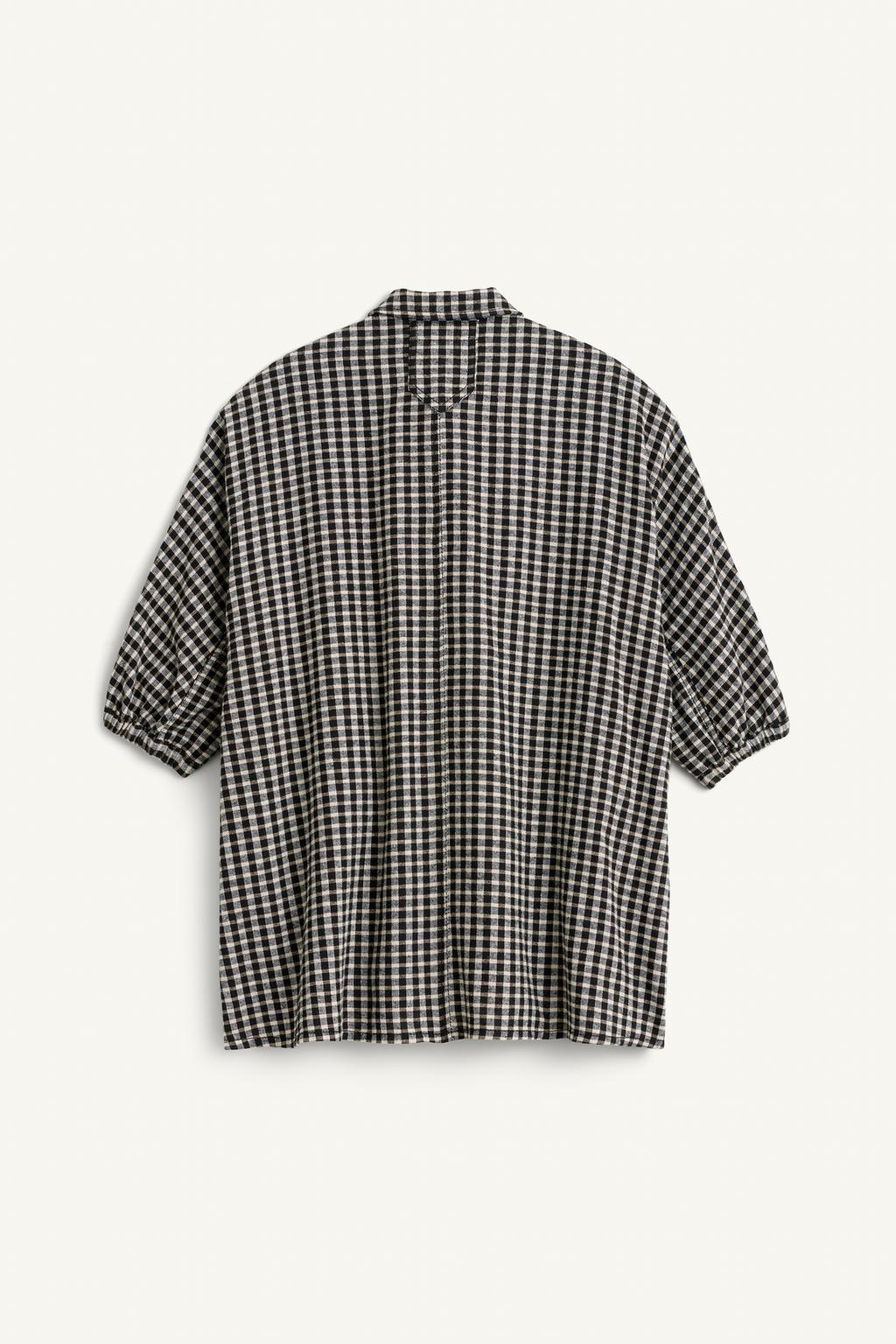 Платье в клетку с рубашечным воротником