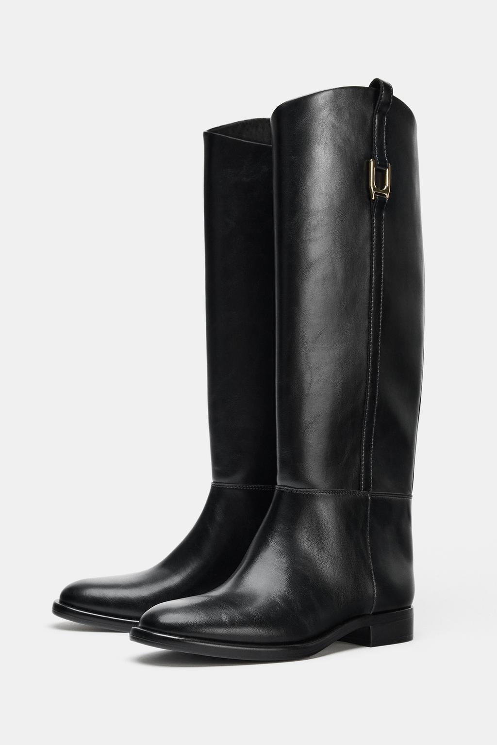 САПОГИ В ЖОКЕЙСКОМ СТИЛЕ НА ПЛОСКОЙ ПОДОШВЕ