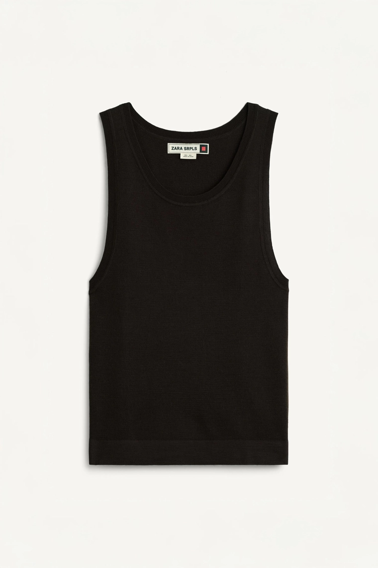 Вязаный топ без рукавов