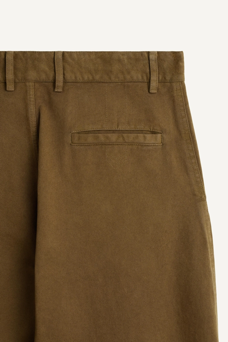 Хаки хлопковые брюки-баллоны