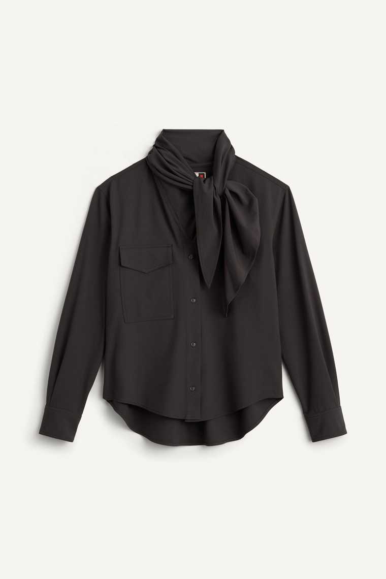 Рубашка с воротником-шарфом