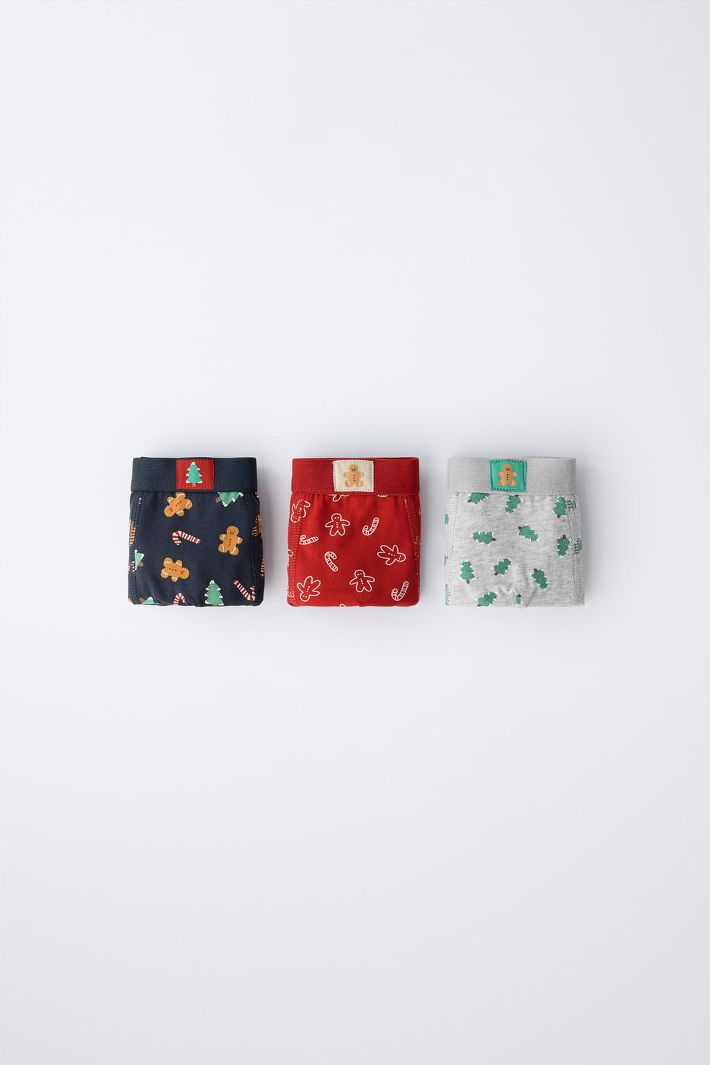 2-3 ГОДА/НАБОР ИЗ ТРЕХ ТРУСОВ-БОКСЕРОВ С ПРИНТОМ ДЕРЕВА И ПЕЧЕНЬЯ