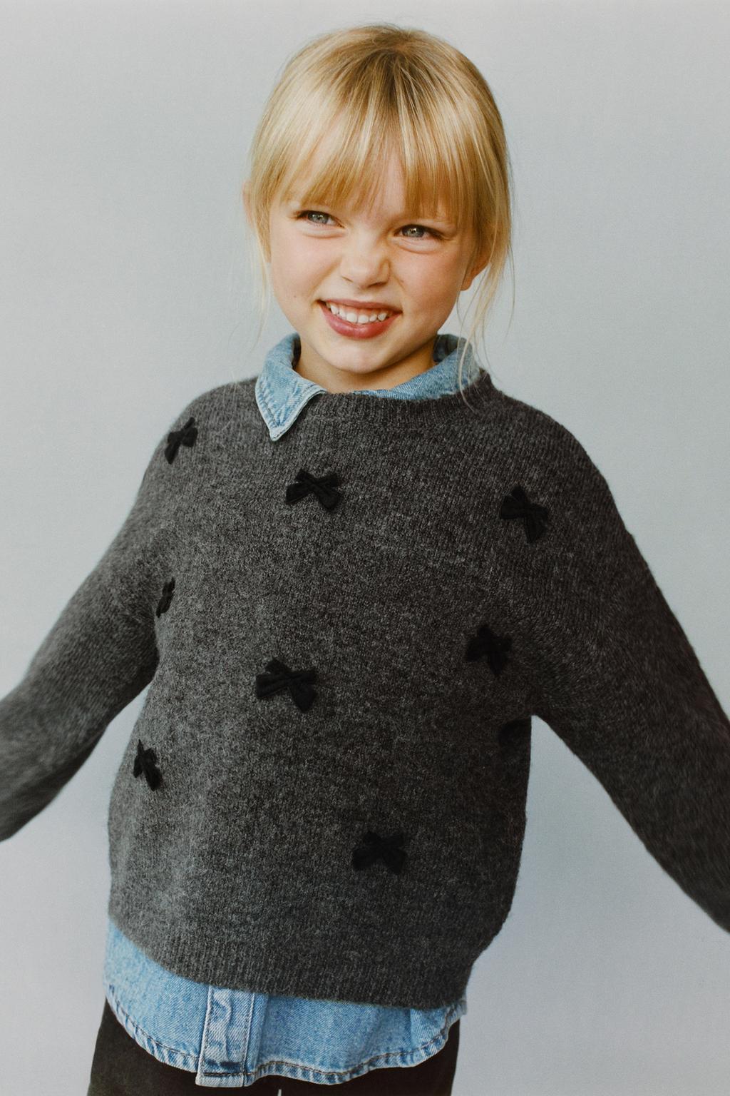 ВЯЗАНЫЙ ДЖЕРСИ С БАНТАМИ ФЛОК