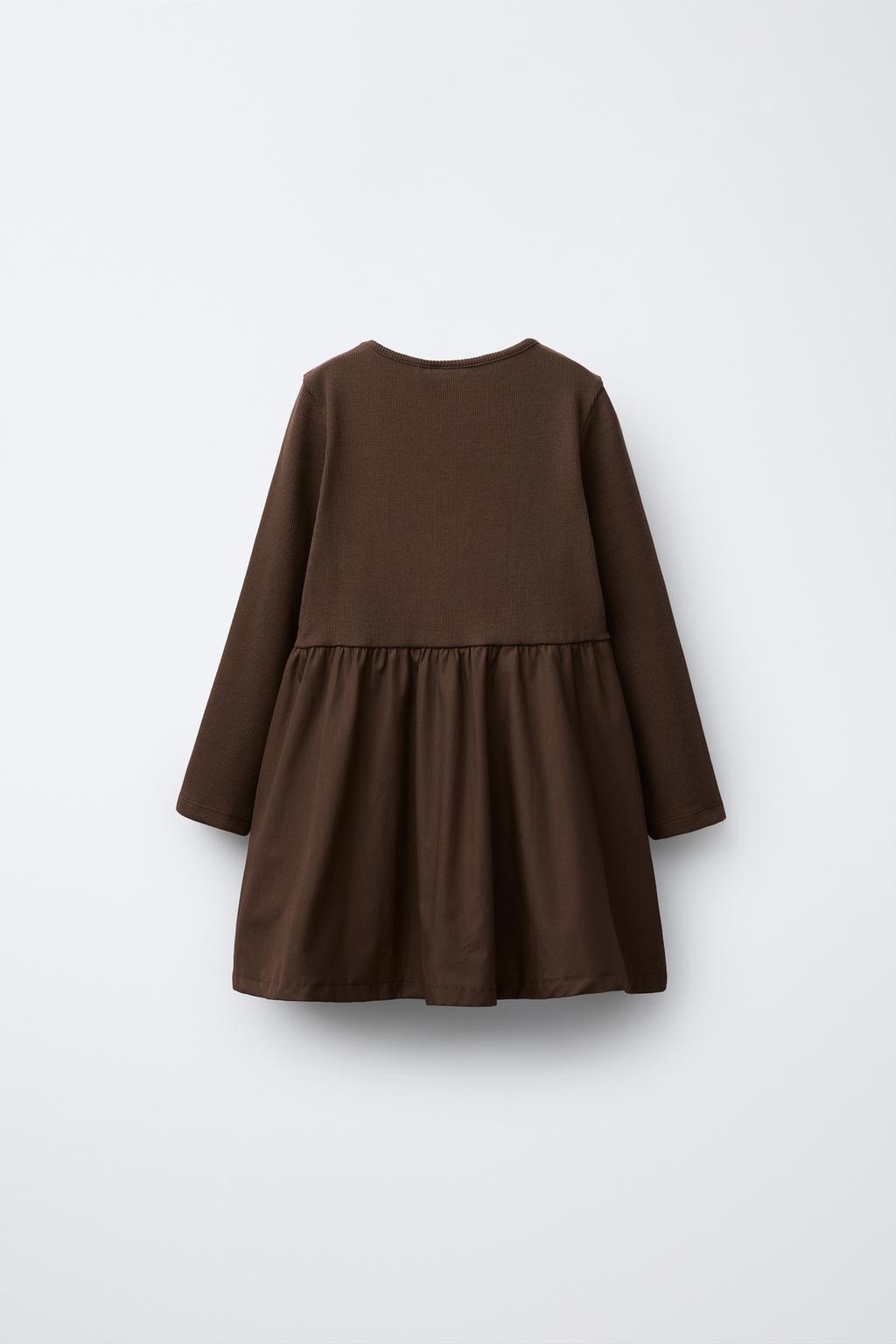 КОМБИНИРОВАННОЕ ПЛАТЬЕ В РУБЧИК С БАНТОМ