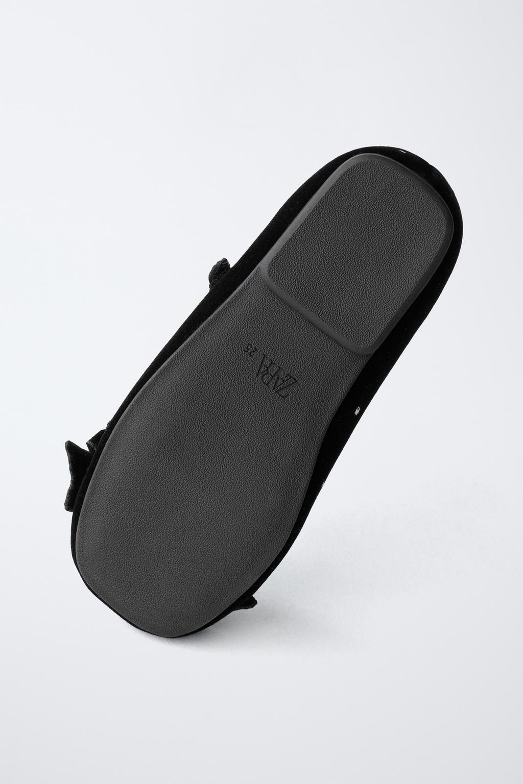 БАРХАТНЫЕ БАЛЕТКИ С БАНТОМ