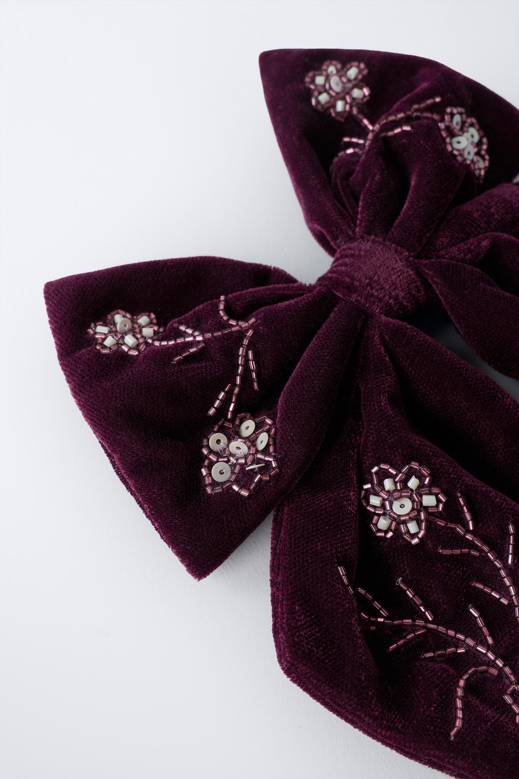 РЕЗИНКА-ЗАКОЛКА С БАРХАТНЫМ БАНТОМ И ПАЙЕТКАМИ