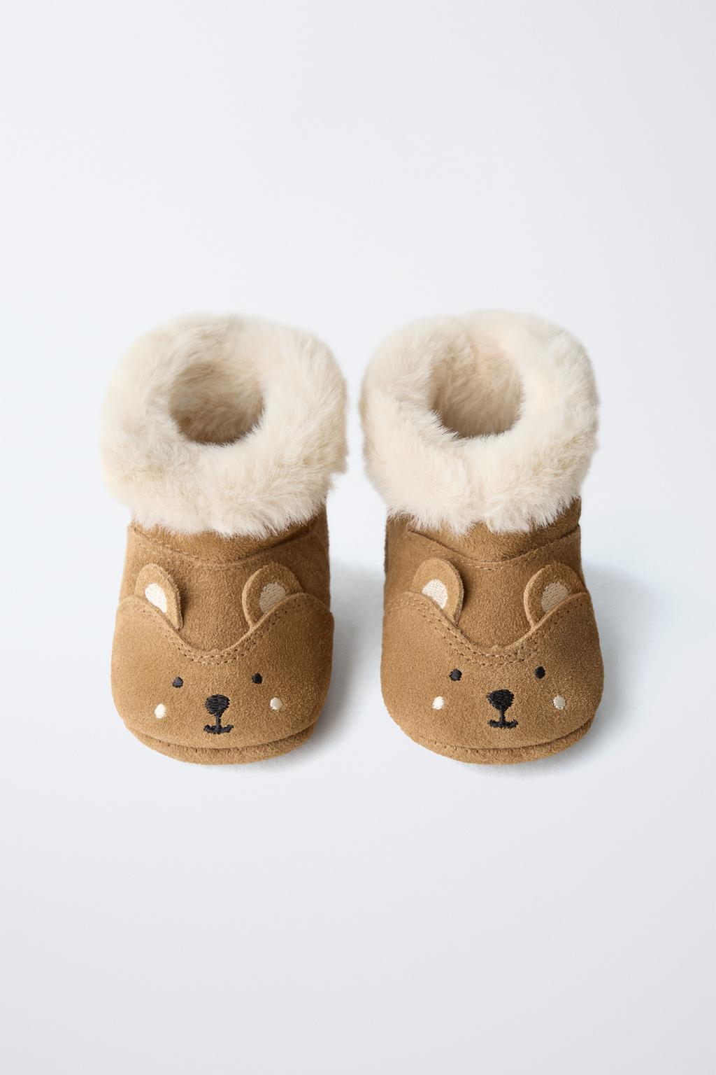 Ботинки с подкладкой в животном принте