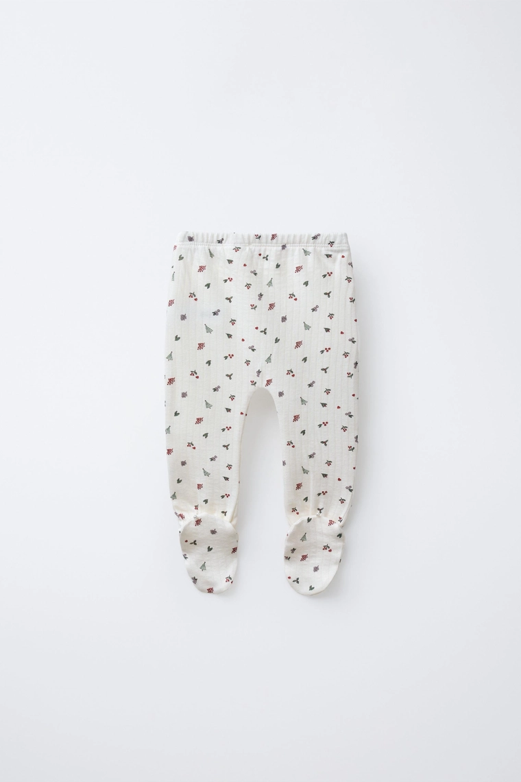 Лоскутные колготки с принтом деревьев