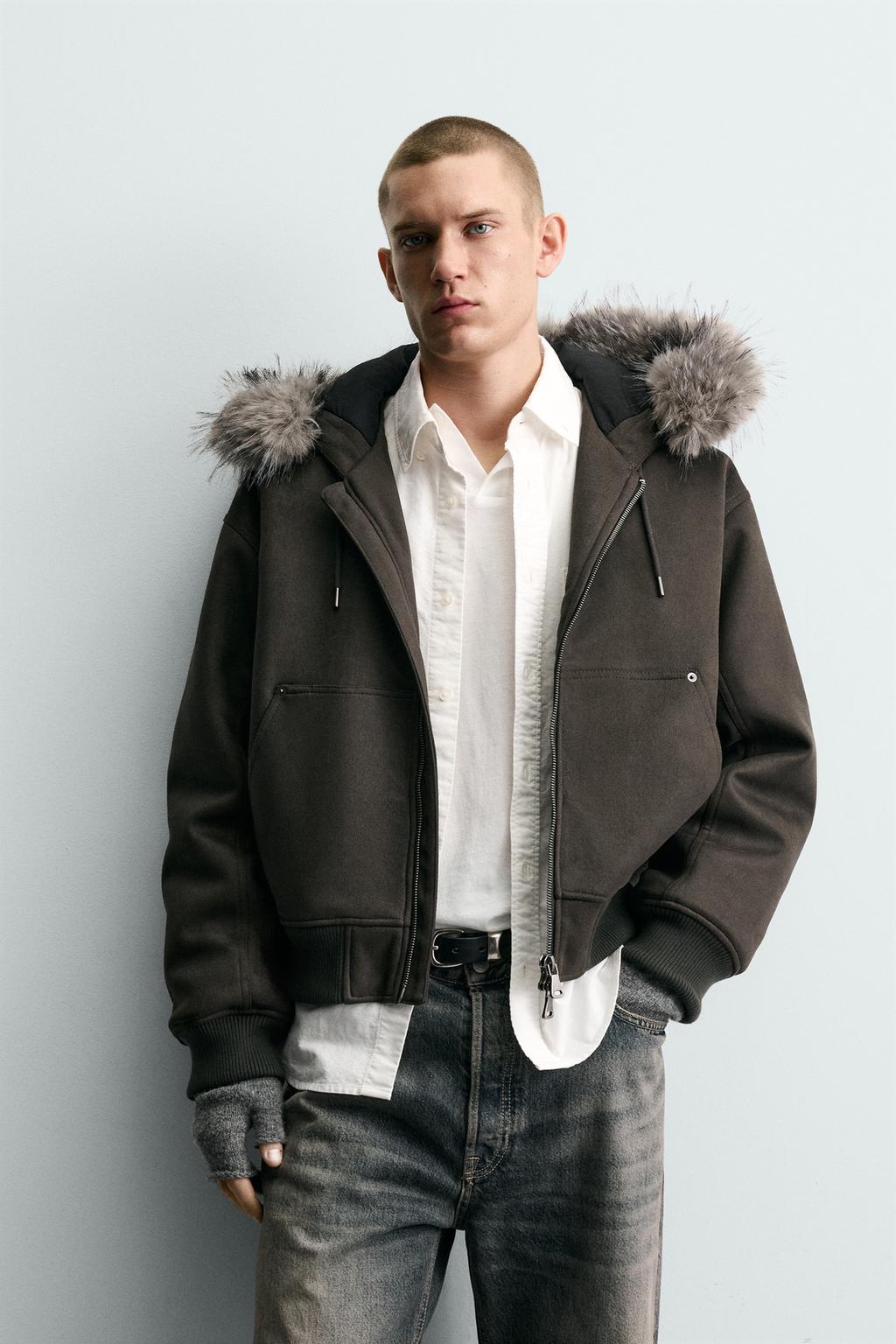 СТЕГАНАЯ КУРТКА С ЭФФЕКТОМ ЗАМШИ