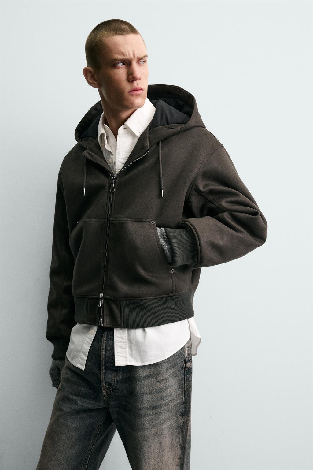 СТЕГАНАЯ КУРТКА С ЭФФЕКТОМ ЗАМШИ