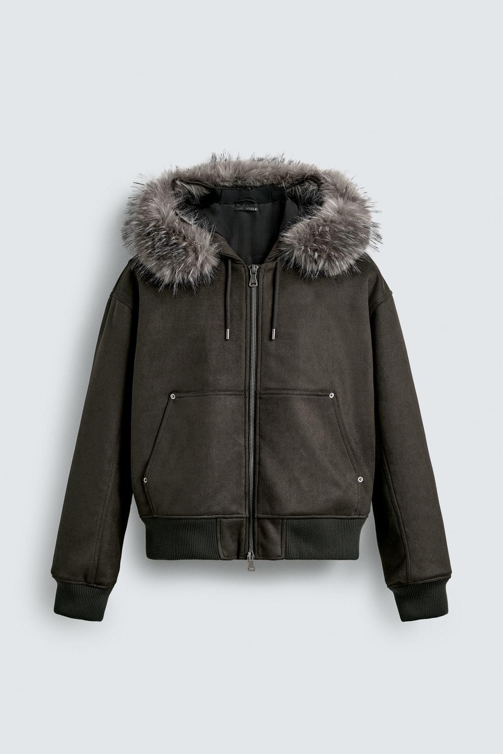 СТЕГАНАЯ КУРТКА С ЭФФЕКТОМ ЗАМШИ