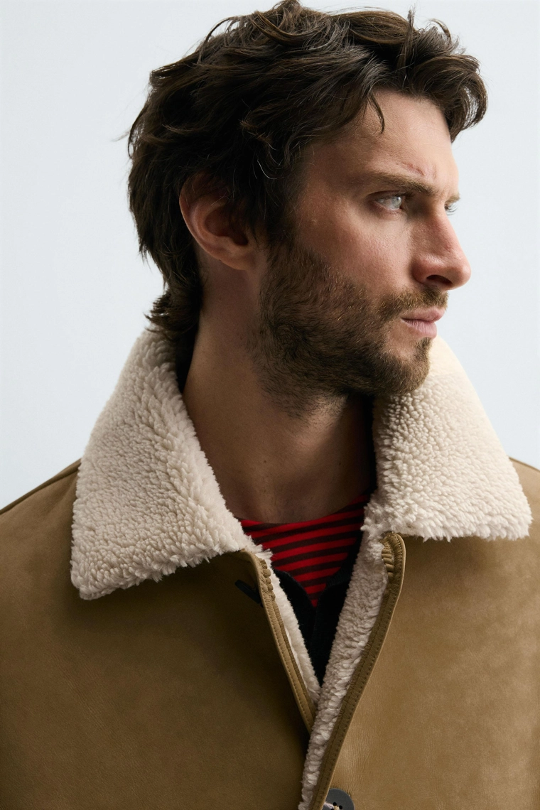 Куртка из искусственной кожи с меховой подкладкой