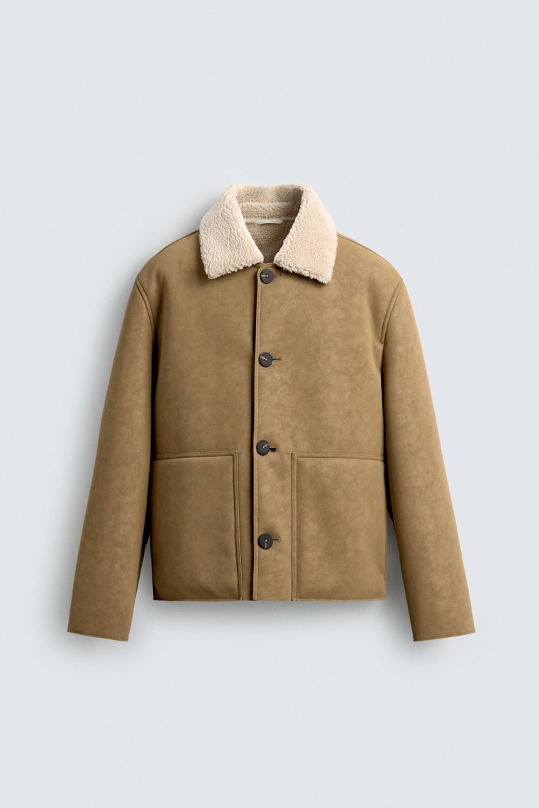 Куртка из искусственной кожи с меховой подкладкой