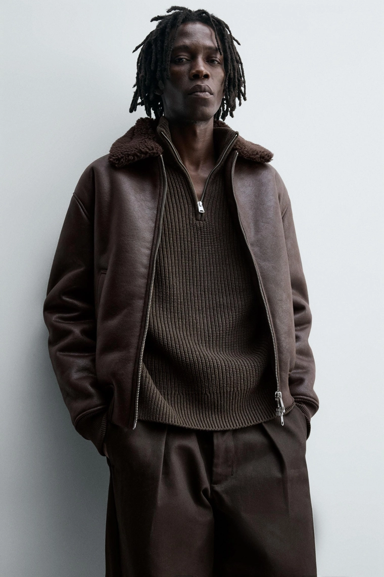 Куртка из кожзаменителя с двусторонним эффектом