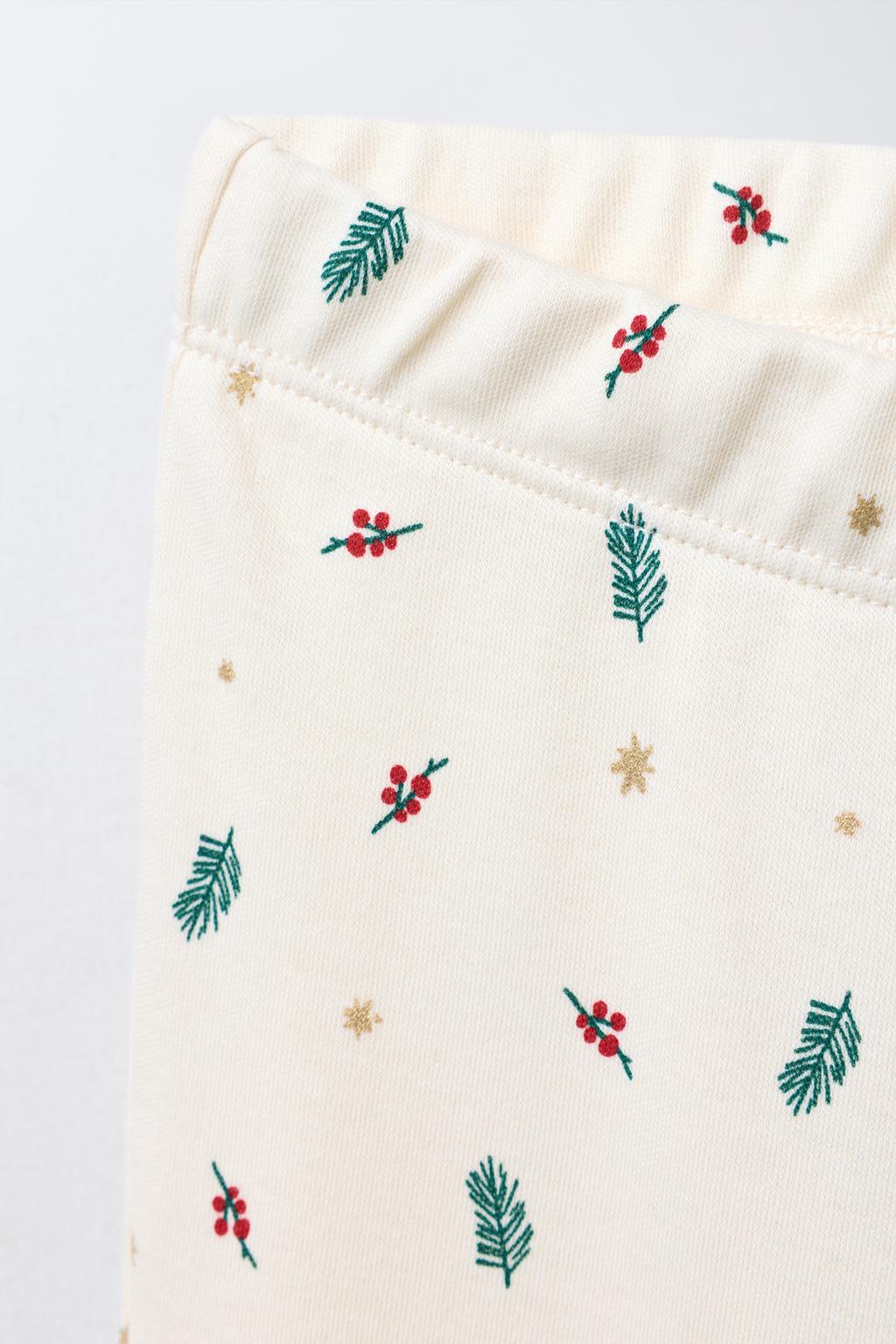 6-14 ЛЕТ/ ПИЖАМА С ПРИНТОМ «ДЕРЕВО» И БАРХАТНЫМИ БАНТИКАМИ