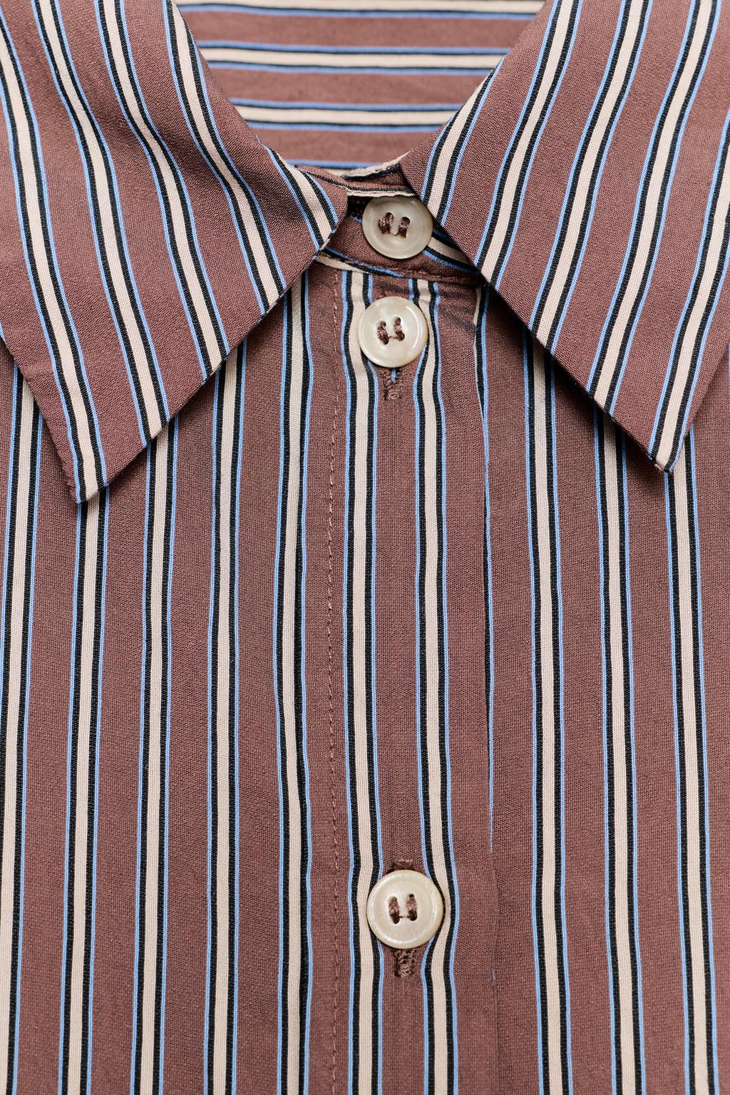 РУБАШКА ОВЕРСАЙЗ ИЗ ПОПЛИНА В ПОЛОСКУ