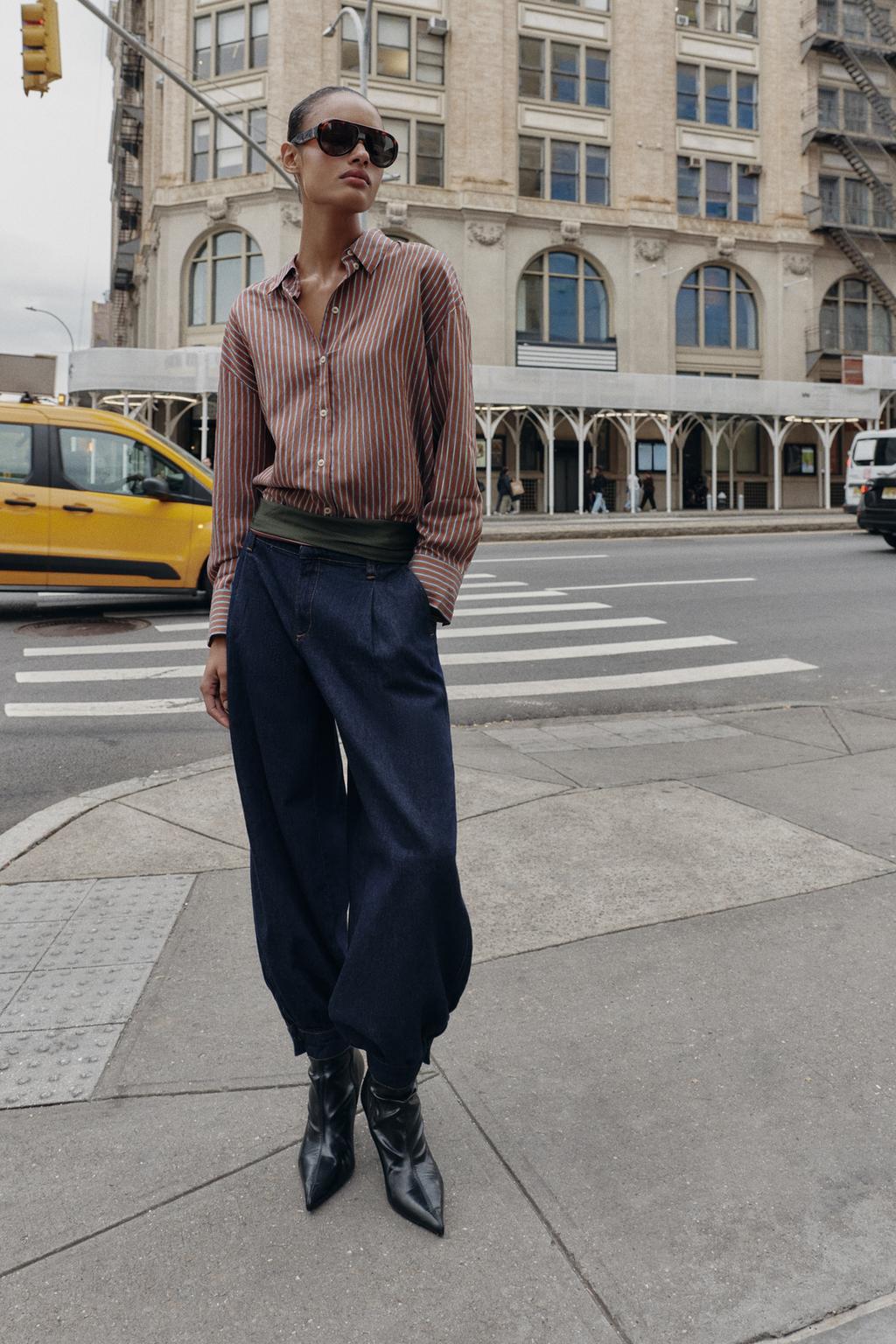 РУБАШКА ОВЕРСАЙЗ ИЗ ПОПЛИНА В ПОЛОСКУ