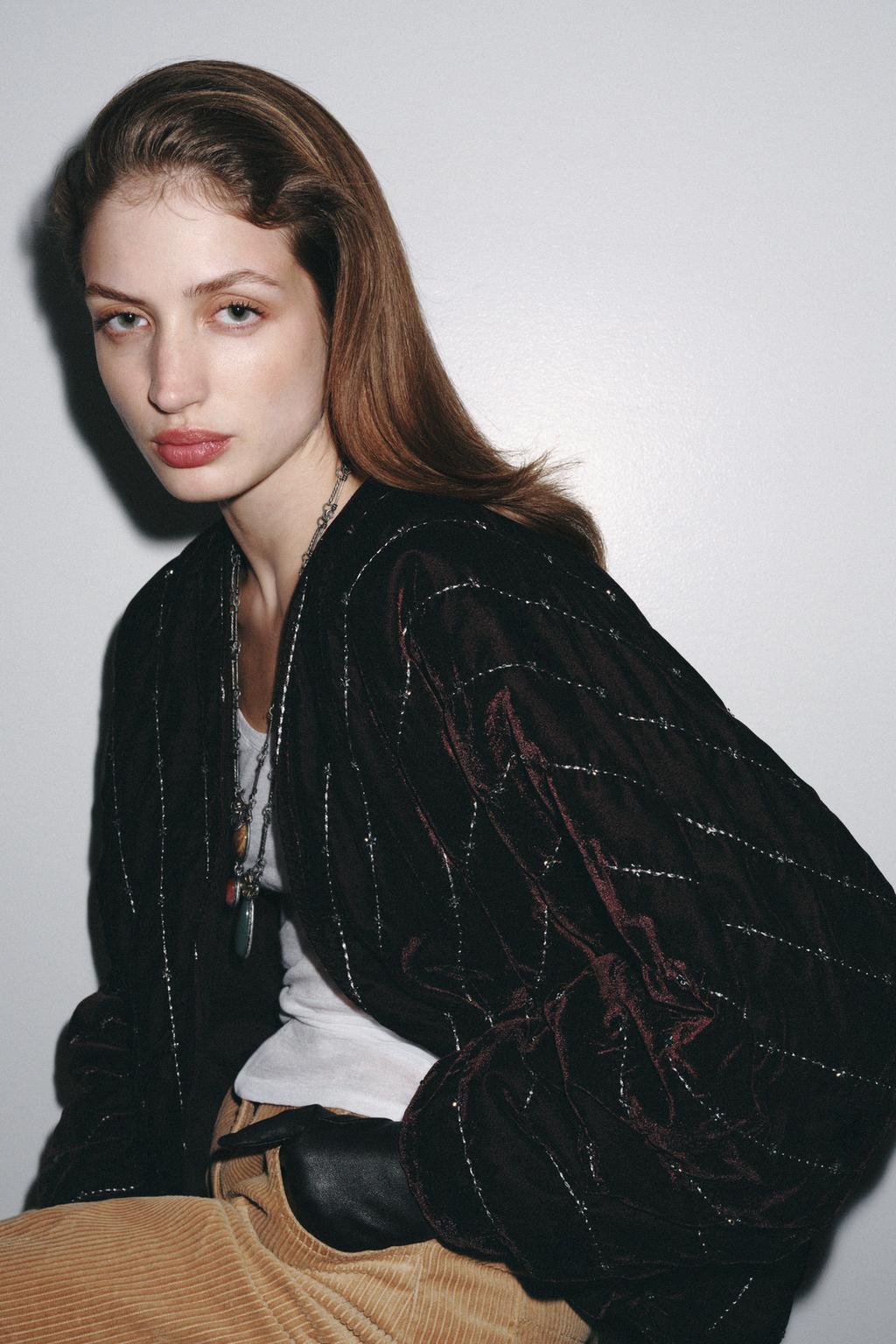 СТЕГАНОЕ БАРХАТНОЕ КИМОНО С БУСИНАМИ