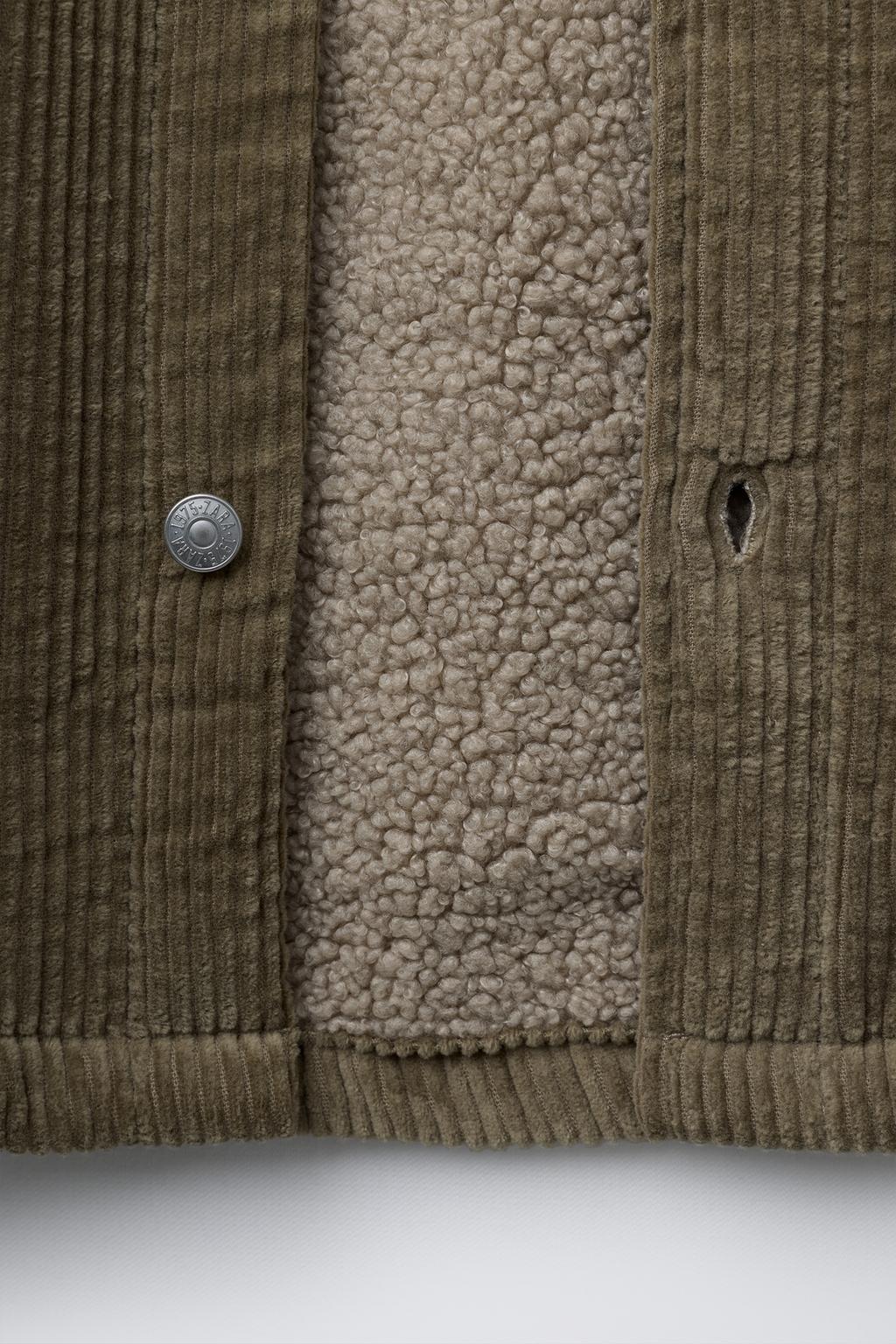 ВЕЛЬВЕТОВАЯ КУРТКА-РУБАШКА С ДЕТАЛЯМИ ИЗ ИСКУССТВЕННОЙ ОВЧИНЫ