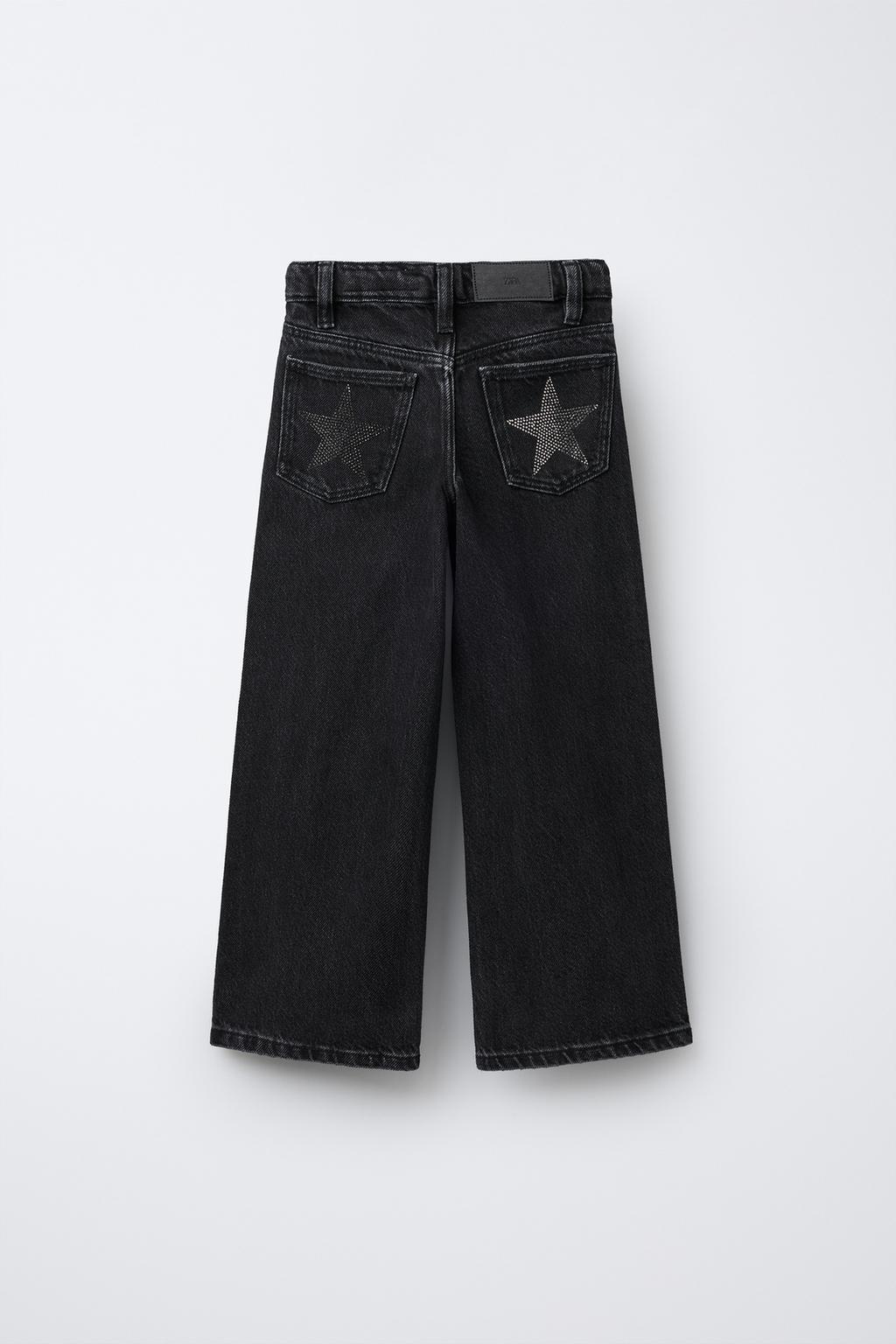 ДЖИНСЫ WIDE LEG СО ЗВЕЗДАМИ И БЛЁСТКАМИ