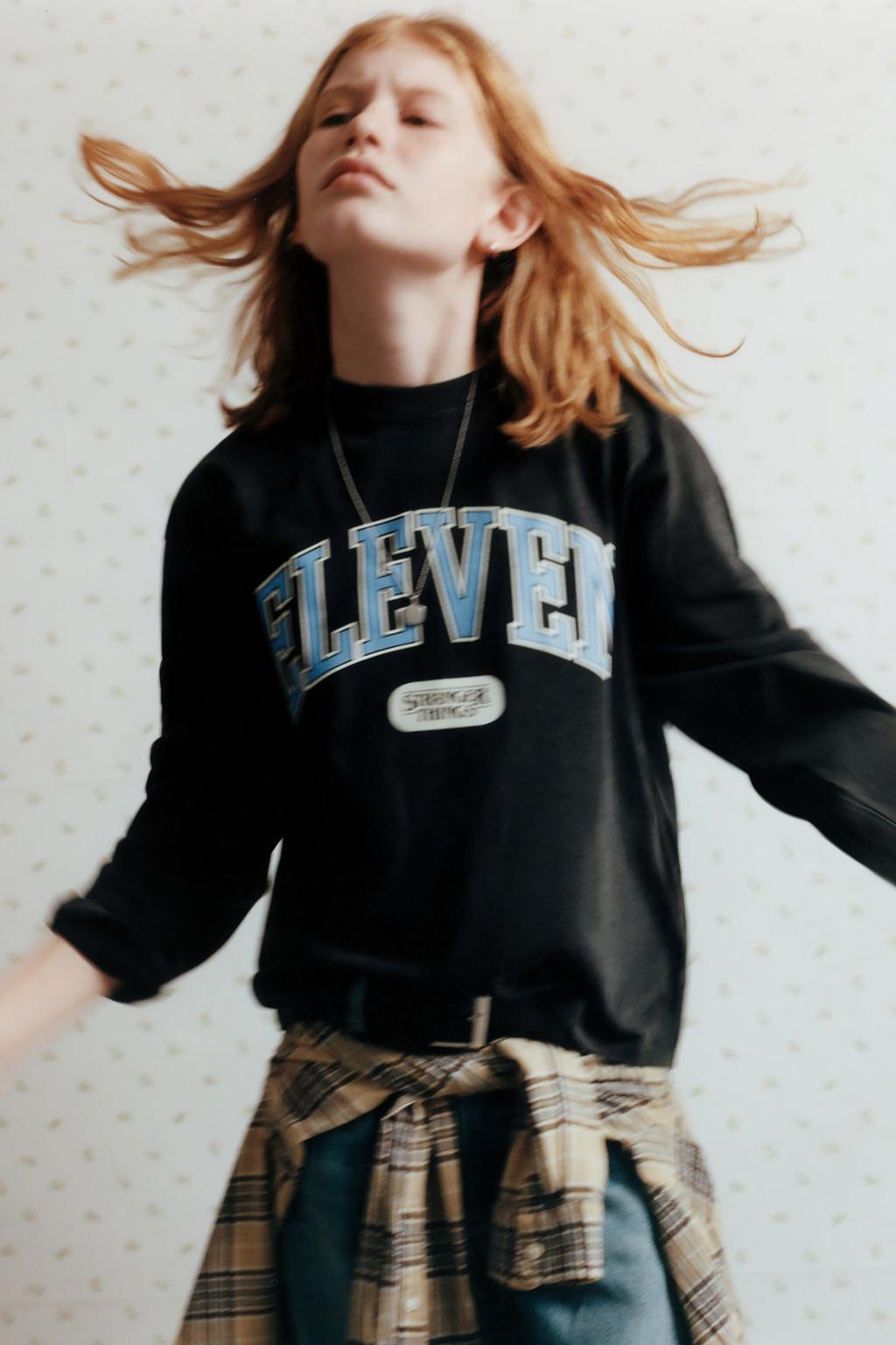 ФУТБОЛКА С ЭФФЕКТОМ ПОТЕРТОСТИ ELEVEN STRANGER THINGS © NETFLIX