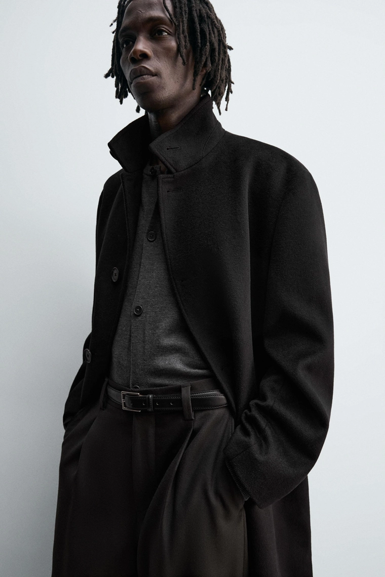 Пальто из шерсти с текстурой