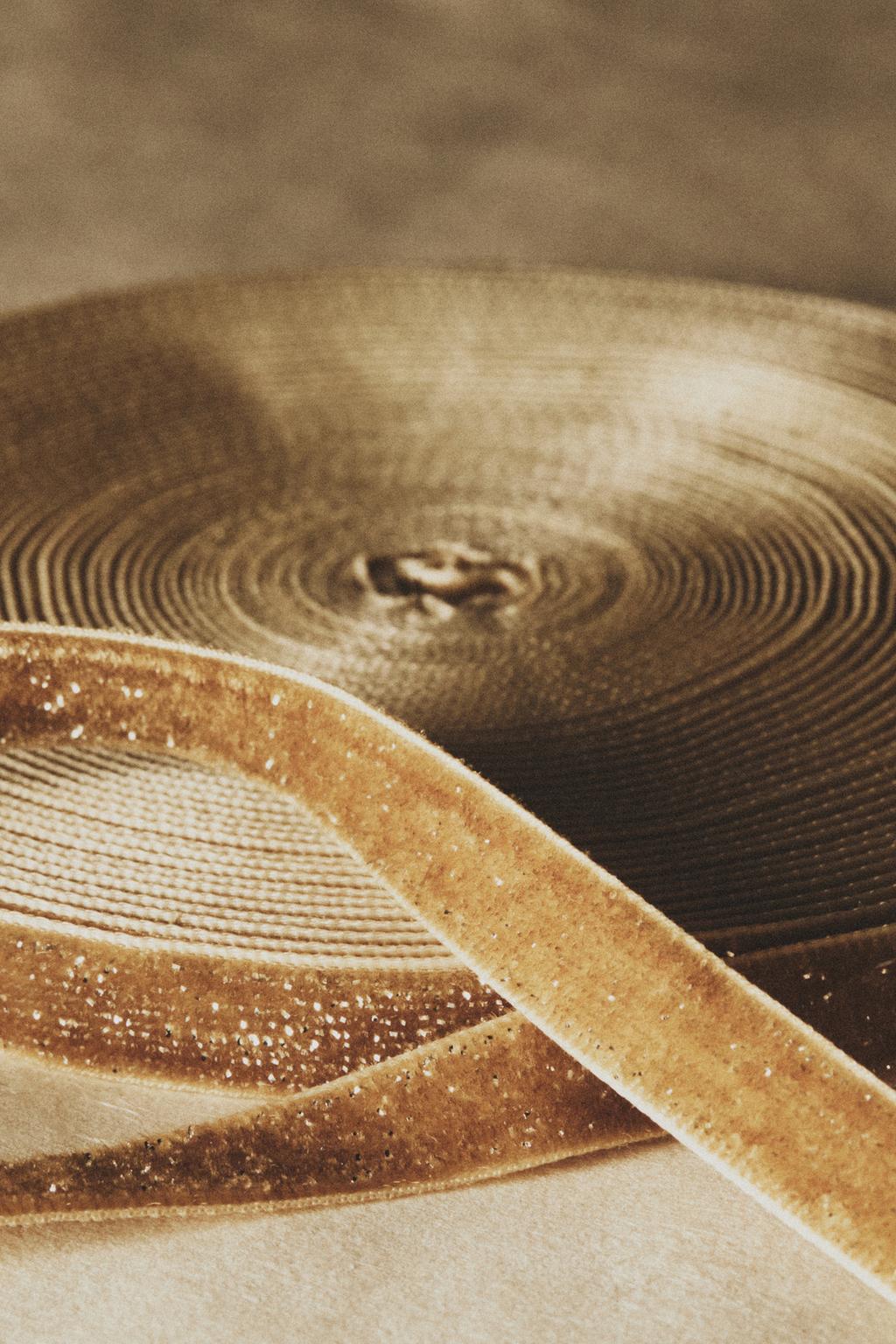 Блестящая бархатная лента для упаковки подарков на рождество