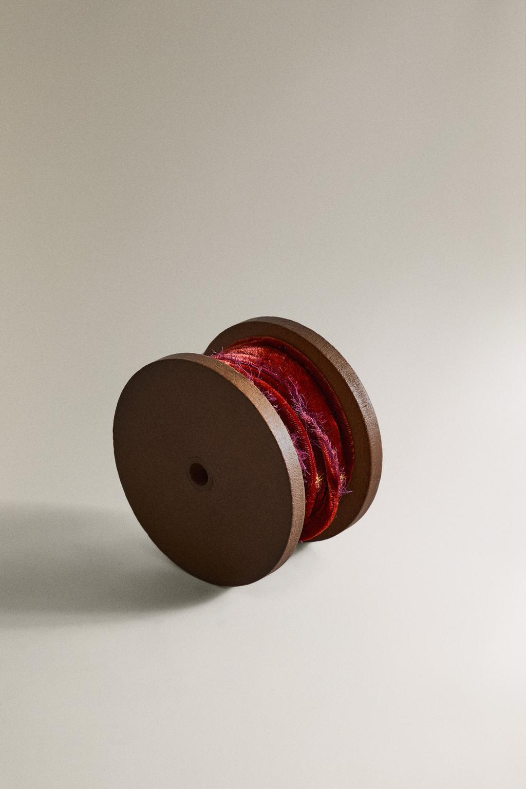 Бархатная вышитая лента для подарков на рождество