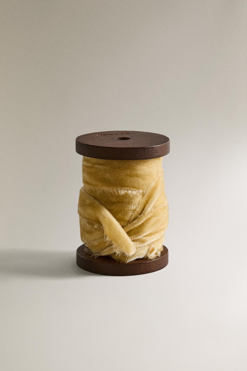 Лента из замши с просвечивающимися краями для упаковки подарков на рождество