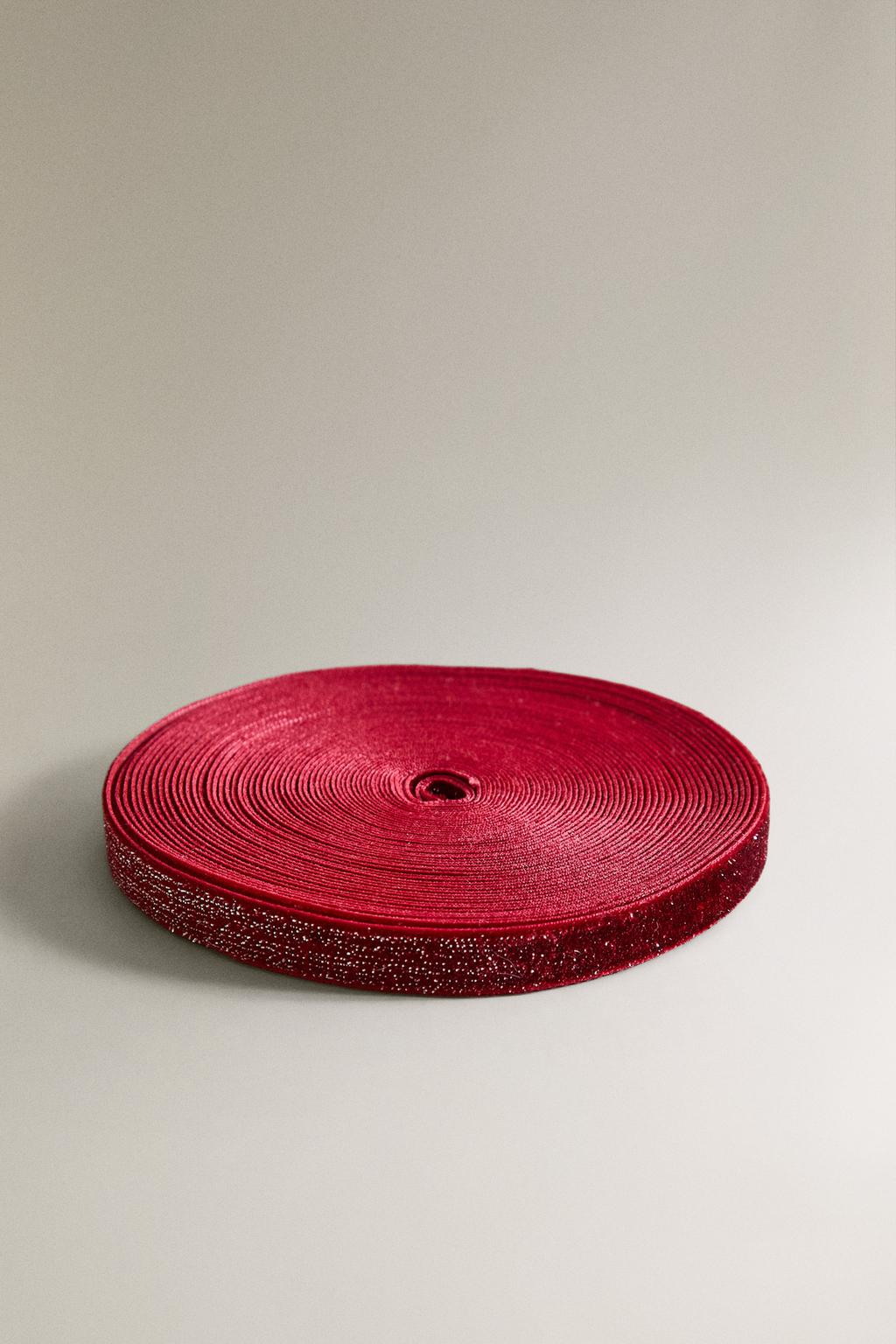 Блестящая бархатная рождественская лента для подарков