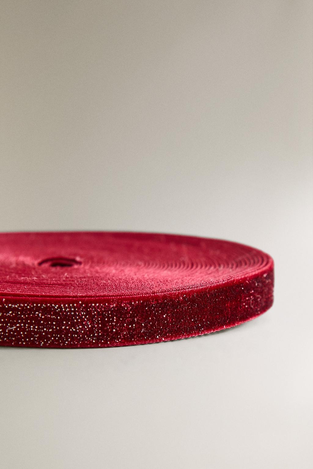 Блестящая бархатная рождественская лента для подарков