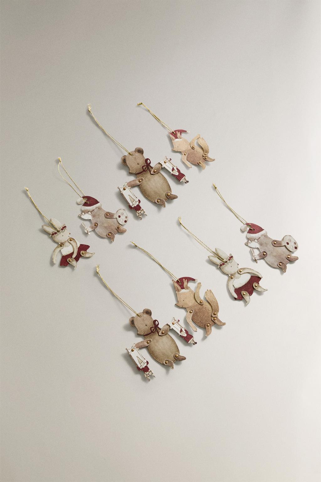 Набор бирок для подарков в форме рождественских животных (набор из 8 штук)