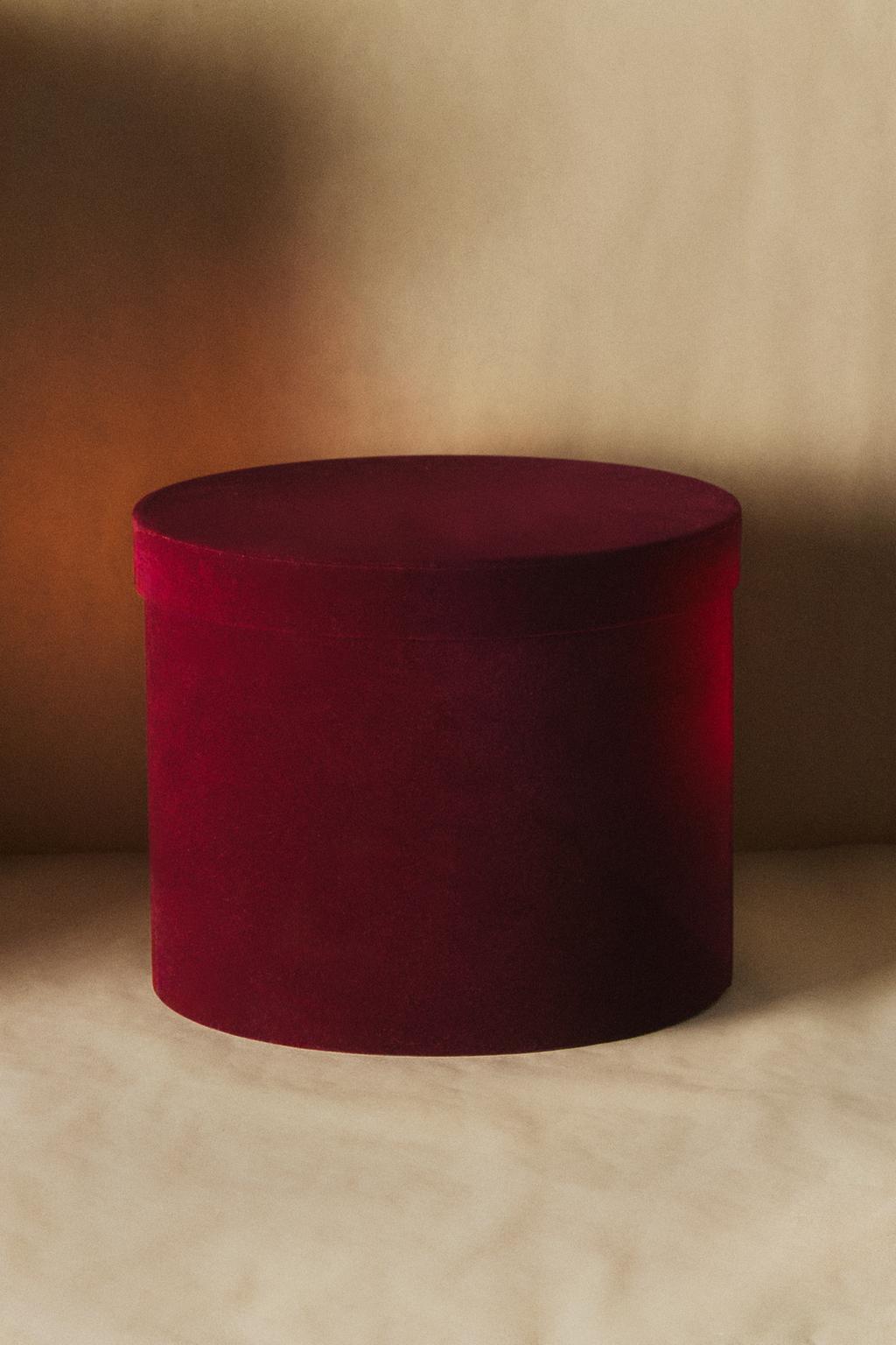 Вельветовая круглая рождественская коробка